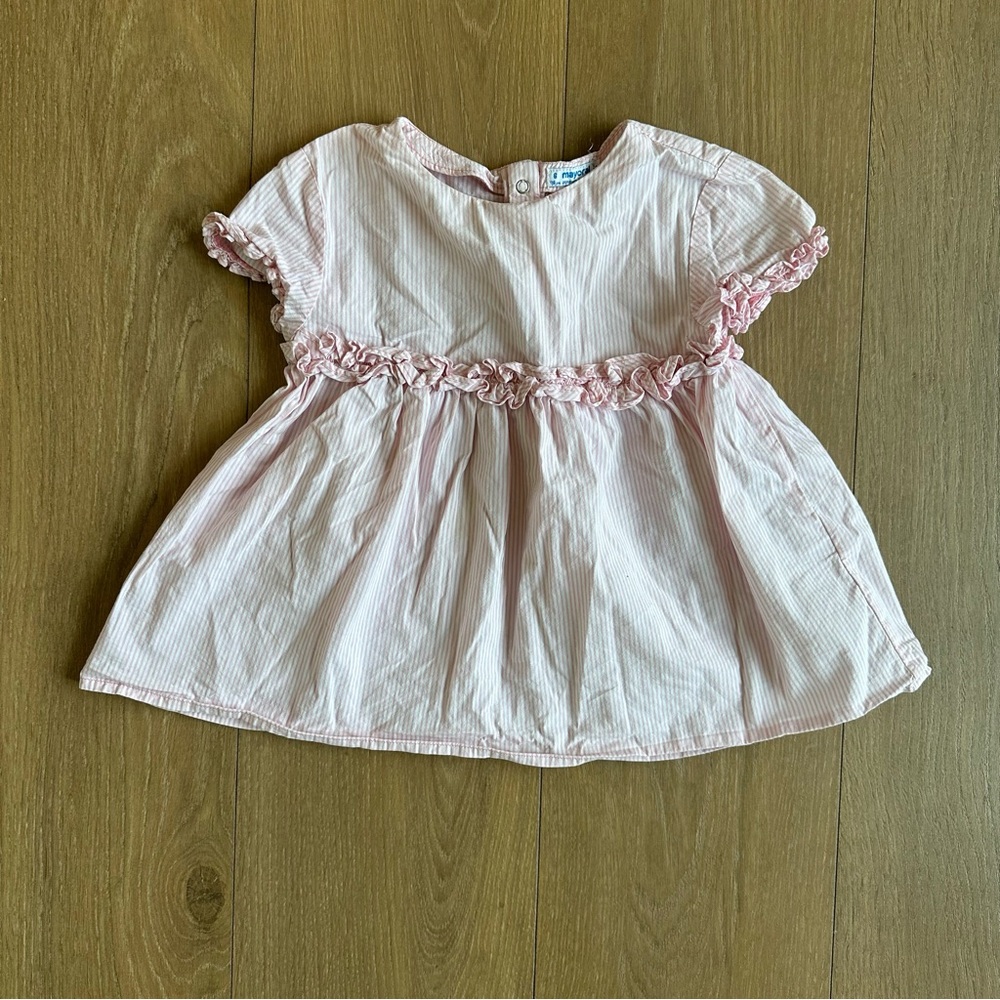 Mayoral Pink stripe Ruffle Blouse for Kids